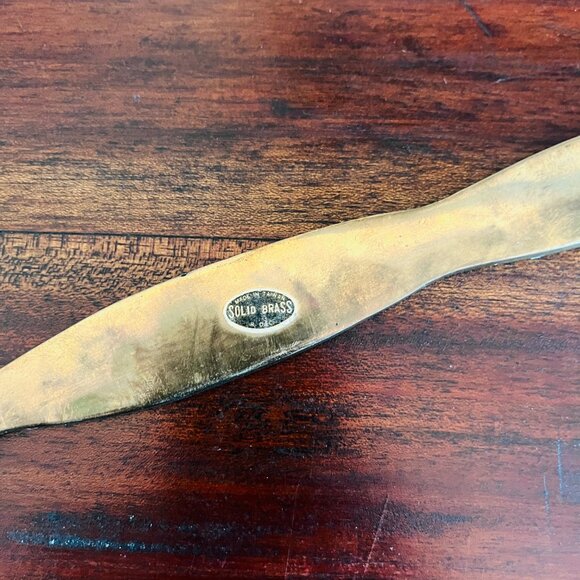 Vintage Solid Brass Skimmer Patina Gallery Wall Cottagecore European Farmhouse - Picture 3 of 8